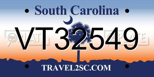 VT32549 South Carolina License Plate