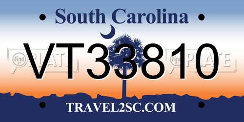 VT33810 South Carolina License Plate