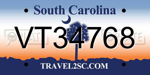 VT34768 South Carolina License Plate