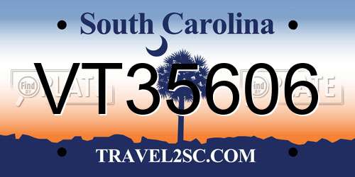 VT35606 South Carolina License Plate