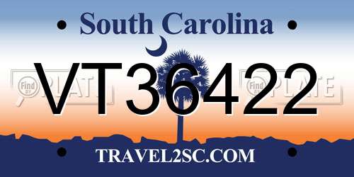 VT36422 South Carolina License Plate