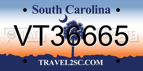 VT36665 South Carolina License Plate