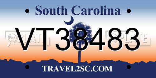 VT38483 South Carolina License Plate