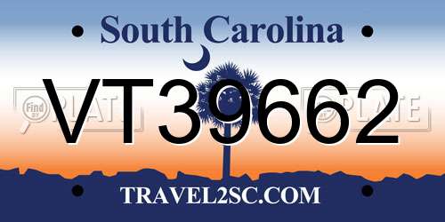 VT39662 South Carolina License Plate