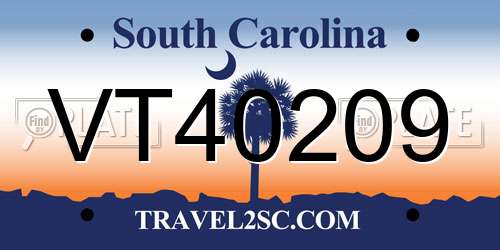 VT40209 South Carolina License Plate