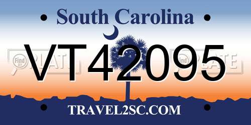VT42095 South Carolina License Plate