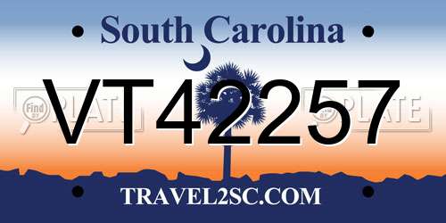 VT42257 South Carolina License Plate
