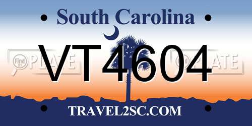 VT4604 South Carolina License Plate