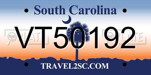 VT50192 South Carolina License Plate