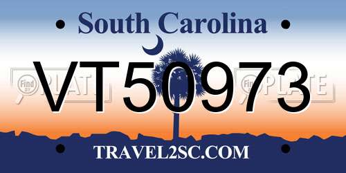 VT50973 South Carolina License Plate