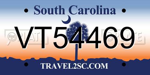VT54469 South Carolina License Plate