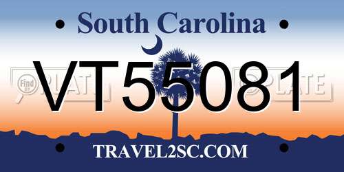 VT55081 South Carolina License Plate