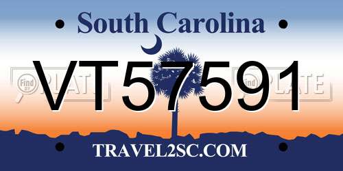 VT57591 South Carolina License Plate