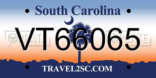 VT66065 South Carolina License Plate