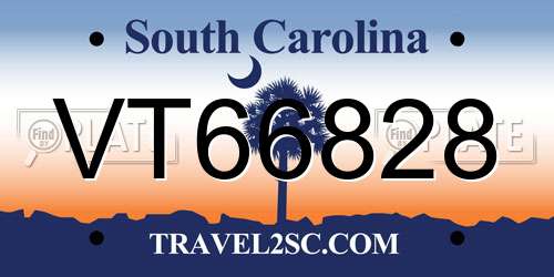 VT66828 South Carolina License Plate