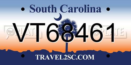 VT68461 South Carolina License Plate