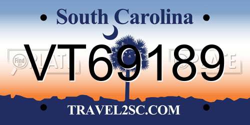 VT69189 South Carolina License Plate
