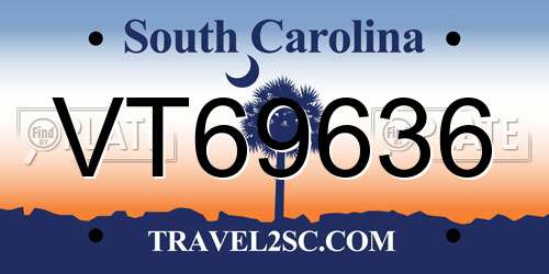VT69636 South Carolina License Plate