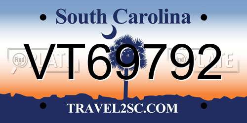 VT69792 South Carolina License Plate