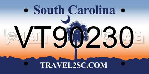 VT90230 South Carolina License Plate