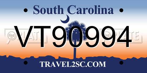 VT90994 South Carolina License Plate