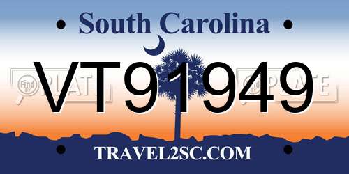 VT91949 South Carolina License Plate