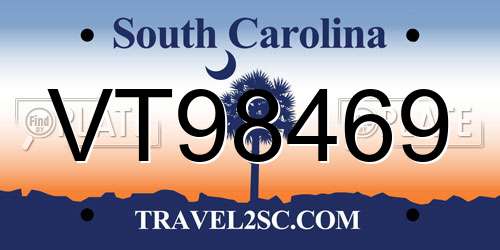 VT98469 South Carolina License Plate