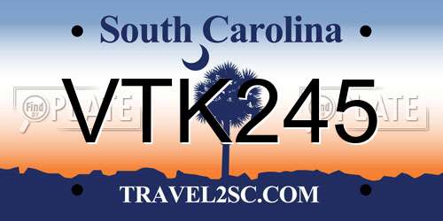 VTK245 South Carolina License Plate