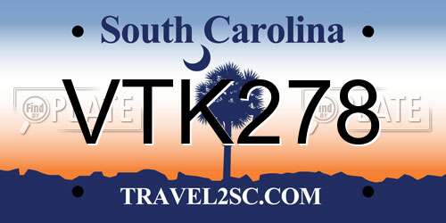 VTK278 South Carolina License Plate