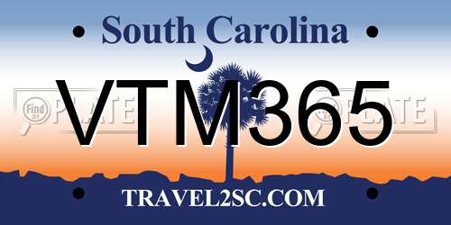 VTM365 South Carolina License Plate
