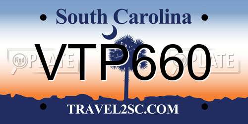 VTP660 South Carolina License Plate