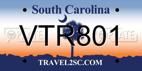 VTR801 South Carolina License Plate