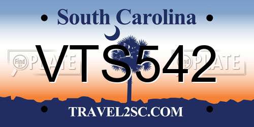 VTS542 South Carolina License Plate