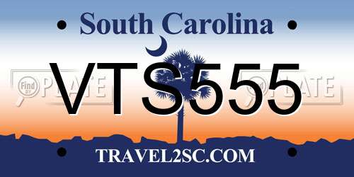 VTS555 South Carolina License Plate