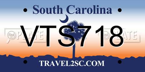 VTS718 South Carolina License Plate