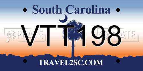 VTT198 South Carolina License Plate