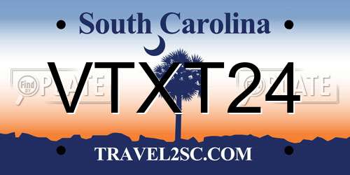VTXT24 South Carolina License Plate