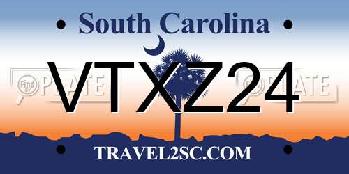 VTXZ24 South Carolina License Plate