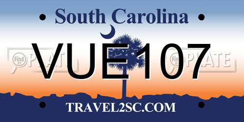 VUE107 South Carolina License Plate
