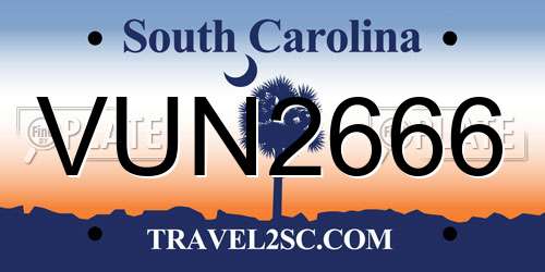 VUN2666 South Carolina License Plate