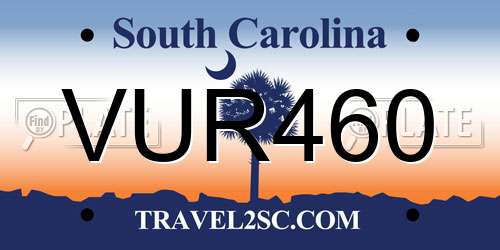 VUR460 South Carolina License Plate