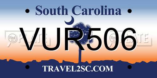 VUR506 South Carolina License Plate
