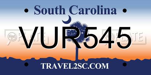 VUR545 South Carolina License Plate
