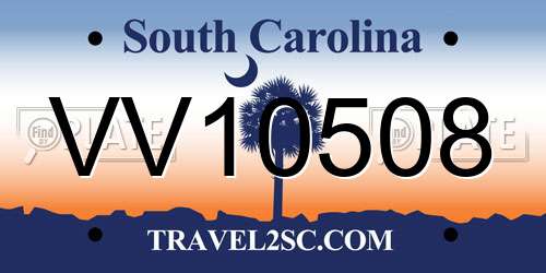 VV10508 South Carolina License Plate