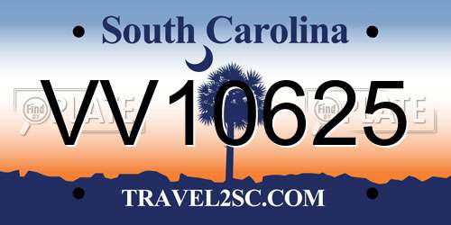 VV10625 South Carolina License Plate