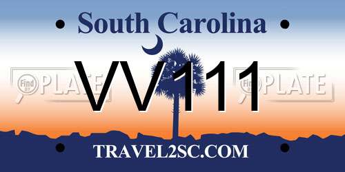 VV111 South Carolina License Plate