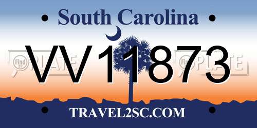 VV11873 South Carolina License Plate