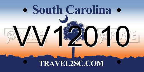 VV12010 South Carolina License Plate