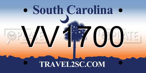 VV1700 South Carolina License Plate