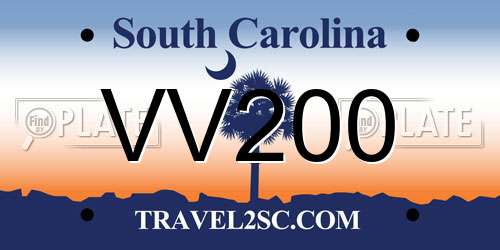 VV200 South Carolina License Plate